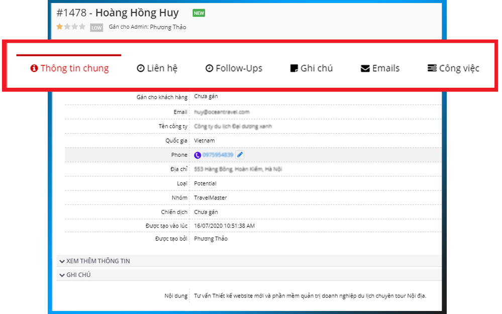 Quản lý liên hệ
